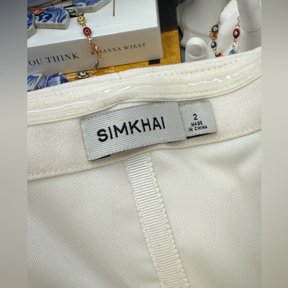 🆕 SIMKHAI 🧿 NWOT Arta Crystal Embellished Bustier Mini Dress, White, Sz US 2 - Picture 13 of 16